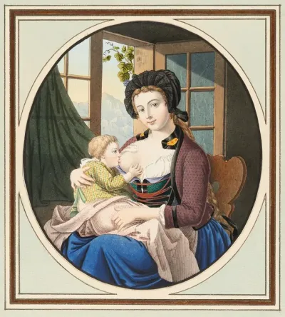 Jeune Mere Allaitant Son Enfant 2
