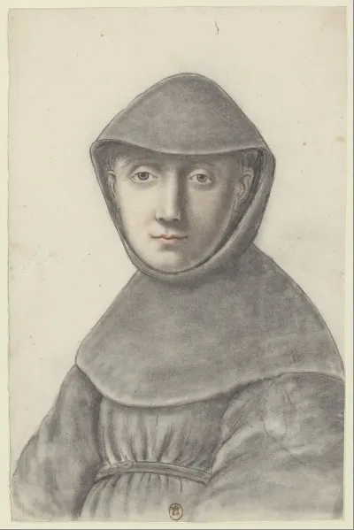 Jeune Religieux Encapuchonne Vu De Face