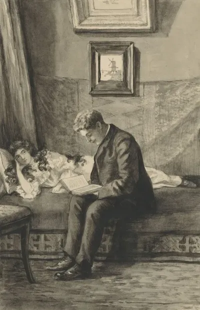 Jongeman Leest Meisje Voor