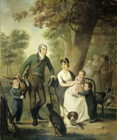 Jonkheer Gysbert Carel Rutger Reinier Van Brienen Van Ramerus1771 1821 With His Wife And Four Of Their Children