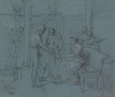Joseph And Mary Show Jesus To Saint Anne