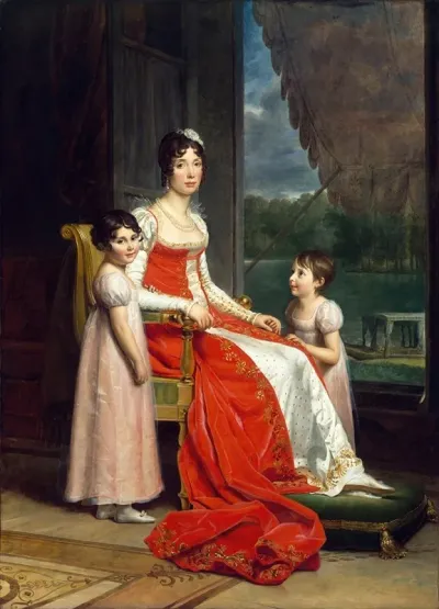 Julie Bonaparte As Queen Of Spain With Her Daughters Zenaide And Charlotte