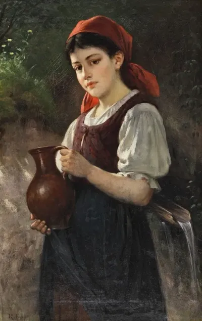 Junges Madchen Mit Einem Tonkrug