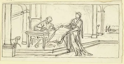 Justinus An Einem Tisch Sitzend Exzerpiert Sein Werk Aus Den Schriften Des Trogus Pompejus