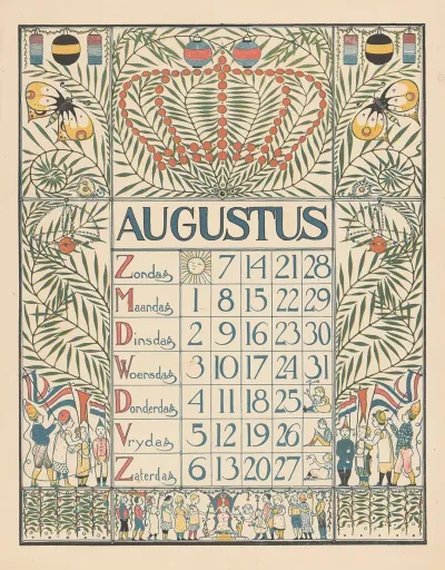 Kalender Voor Augustus 1898