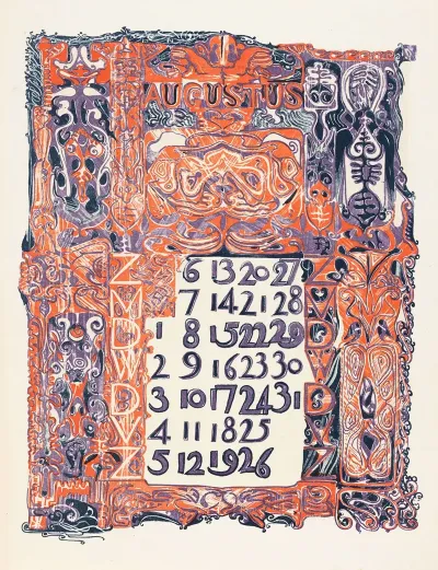 Kalenderblad Augustus 1899
