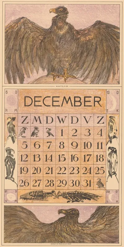 Kalenderblad December Met Gier