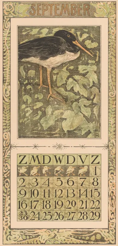 Kalenderblad September Met Scholekster