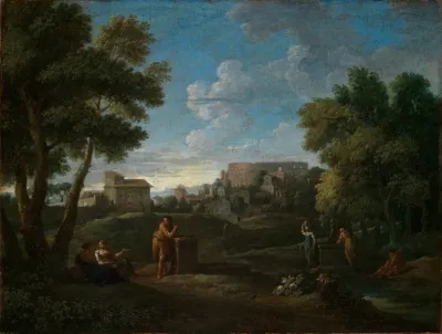 Klassische Landschaft Bei Rom Mit Blick Vom Palatin Auf Das Kolosseum