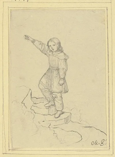 Knabe Auf Einen Berg Steigend