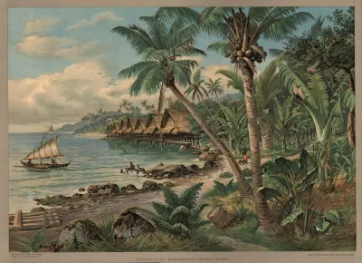 Kolonial Wandbilder Pfahldorf Auf Den Admiralitats Inseln Bismarck Archipel