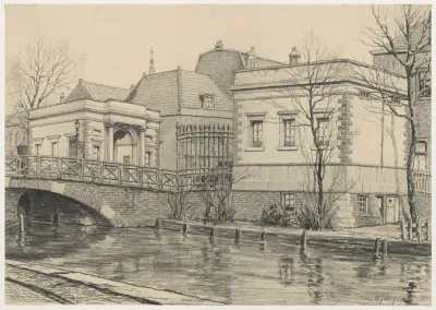 Kommiezenhuisjes Zuidoostzijde En Gedeelte Der Grote Houtbrug