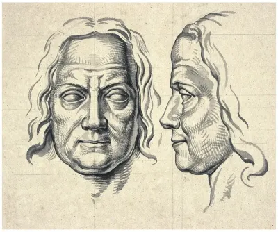 Kop Van Boerhaave En Face En En Profil Sculptuur