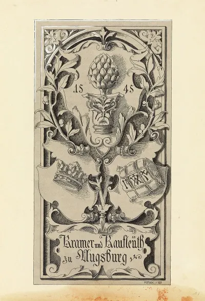 Kramer Und Kaufleuth Zu Augsburg Vorlagenzeichnung Fur Allegorien Und Embleme