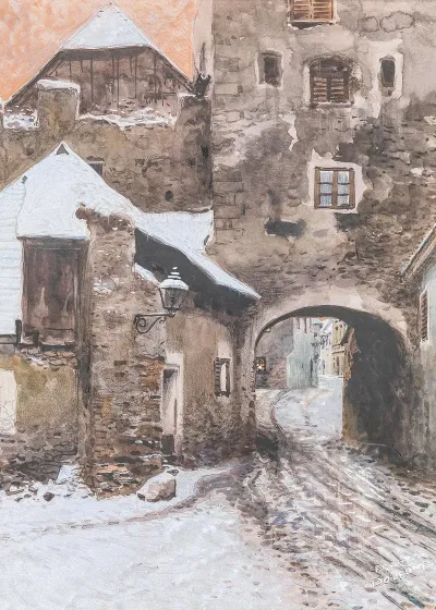 Kremser Tor In Durnstein Im Winter