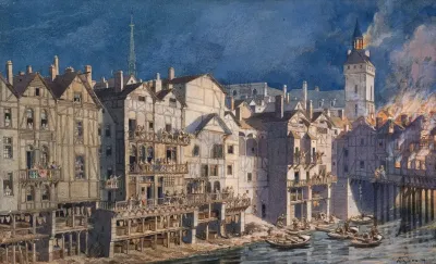 La Cite Entre Le Pont Notre Dame Et Le Pont Au Change En 1621