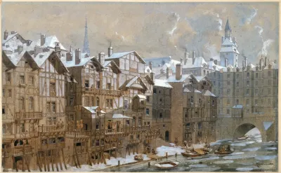 La Cite Et Le Pont Aux Change En Hiver 1650