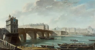La Pompe De La Samaritaine Le Pont Neuf Et Lile De La Cite Le Quai De Conti Vus Du Quai Du Louvre