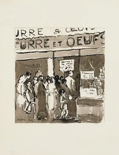 La Queue Devant Une Boutique De Cremerie