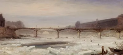 La Seine Et Le Pont Des Arts En Janvier 1848
