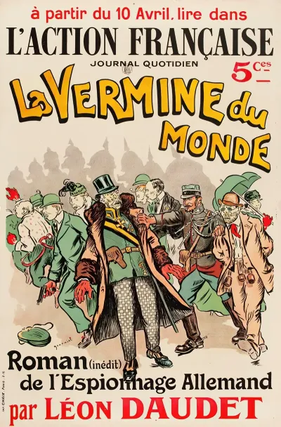 La Vermine Du Monde Roman De Lespionage Allemand Par Leon Daudet Juliste