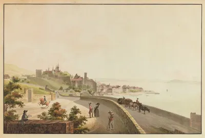 La Ville De Neuchattell Du Cotte De Loccident