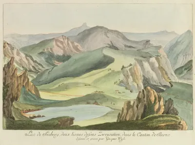 Lac De Seeberg Deux Lieues Dessus Zweysimmen Dans Le Canton De Berne