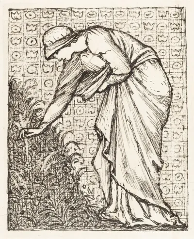 Lady Picking Flowers