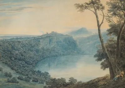 Lake Nemi And Town Of Genzano