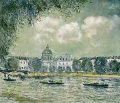 Landscape Along The Seine With The Institut De France And The Pont Des Arts