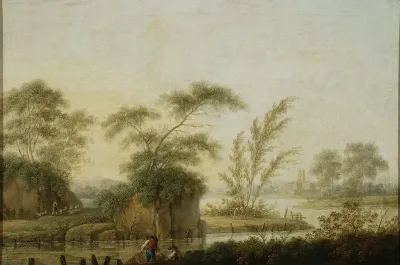 Landscape Fishermen At The Rivulet