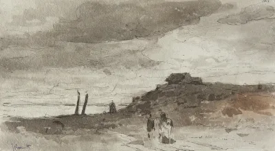 Landscape On The River Dniester Study For Paintings