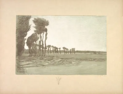 Landscape Plate 5 Remarque Three Stalks Of Wheat