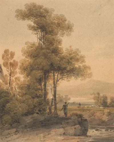 Landscape Waith Figures Cromach Water