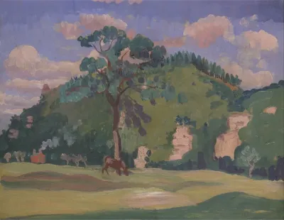 Landscape With A Grazing Horse