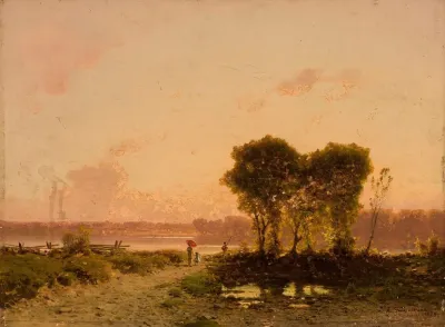 Landscape With A Riverat Sunset