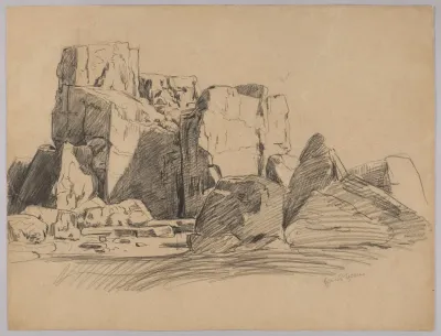 Landscape With A Rock Formation The So Called Ratselhath Felsen