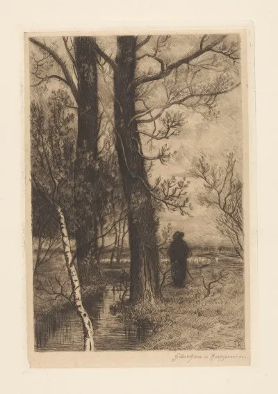 Landscape With A Shepherd Seen From The Back