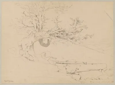 Landscape With A Tree By A Stream Near Ruppenberg In Westphalia