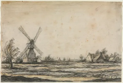 Landscape With A Windmill Near A Farmstead