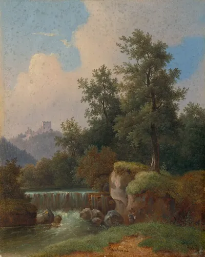 Landscape With Castle And Dam