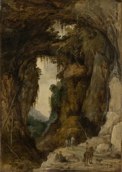 Landscape With Grotto And A Rider
