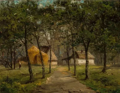 Landscape With Houses Among Trees