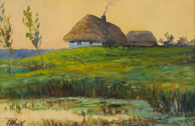 Landscape With Huts On A Hill