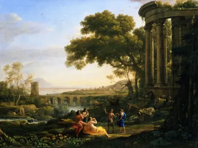 Landscape With Nymph And Satyr Dancing