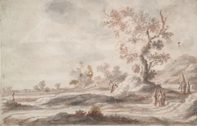 Landscape With Old Tree And Figures