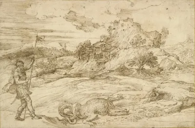 Landscape With St Theodore Overcoming The Dragon
