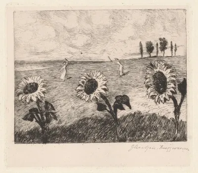 Landscape With Sunflowers