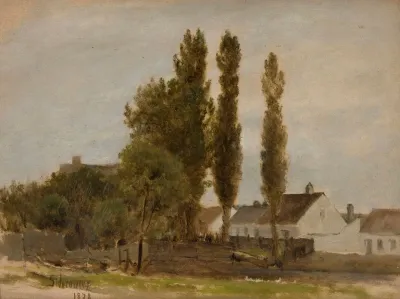 Landscape With Trees And Houses