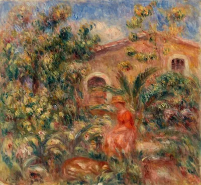 Landscape With Woman And Dog Femme Et Chien Dans Un Paysage